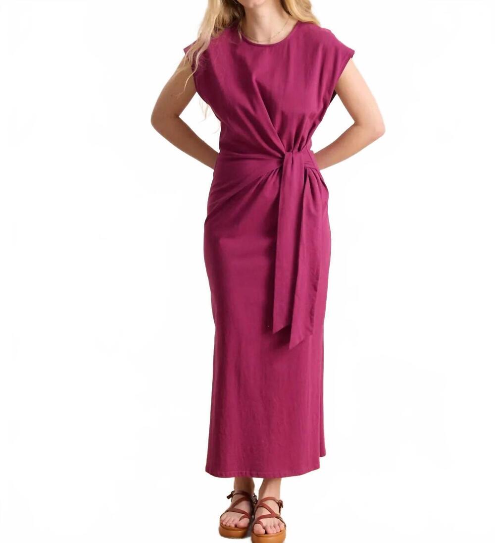 NEW GARANCE PARIS valene knit midi dress in garnet